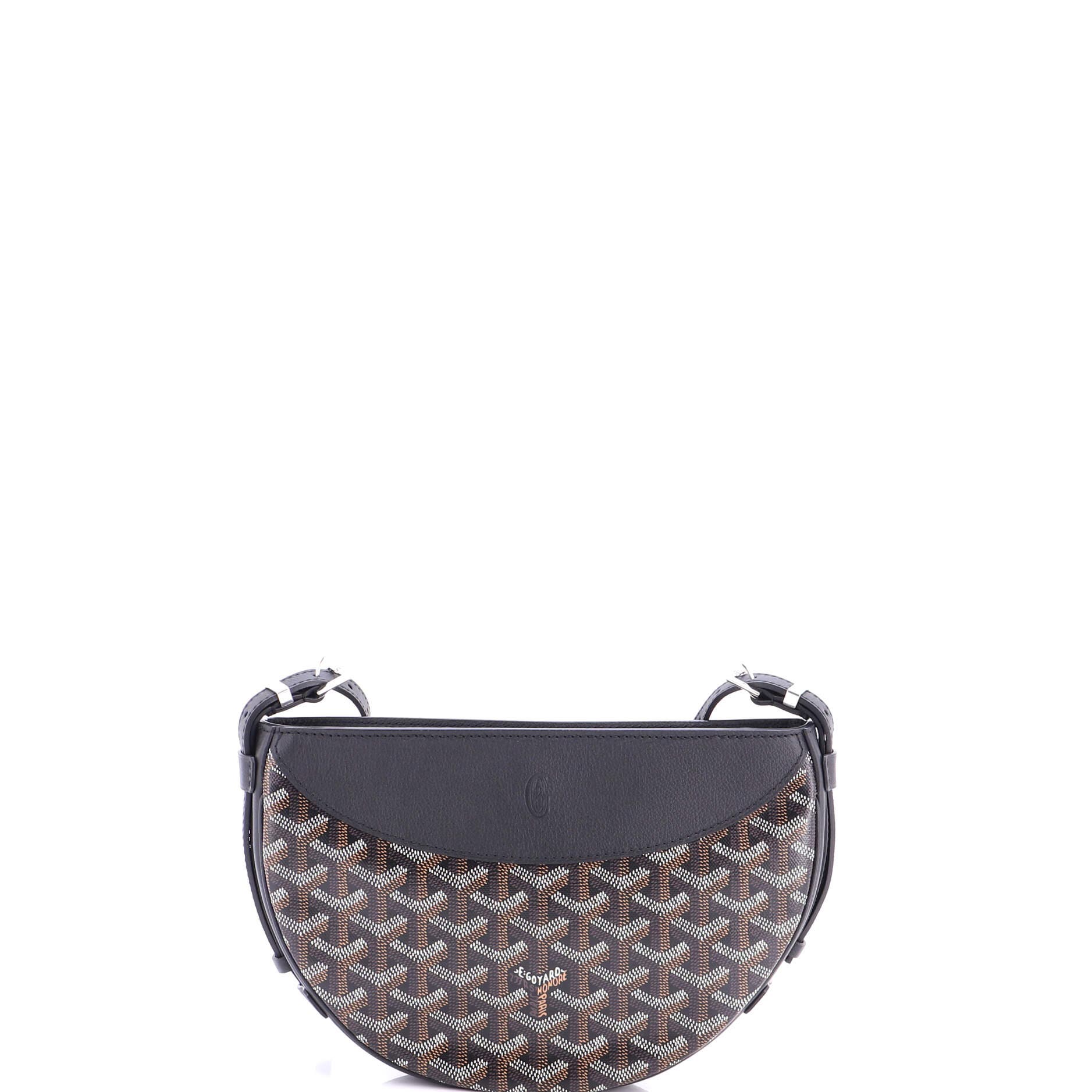 Hirondelle Shoulder Bag Coated Canvas and Leather, Alternate, color, Black