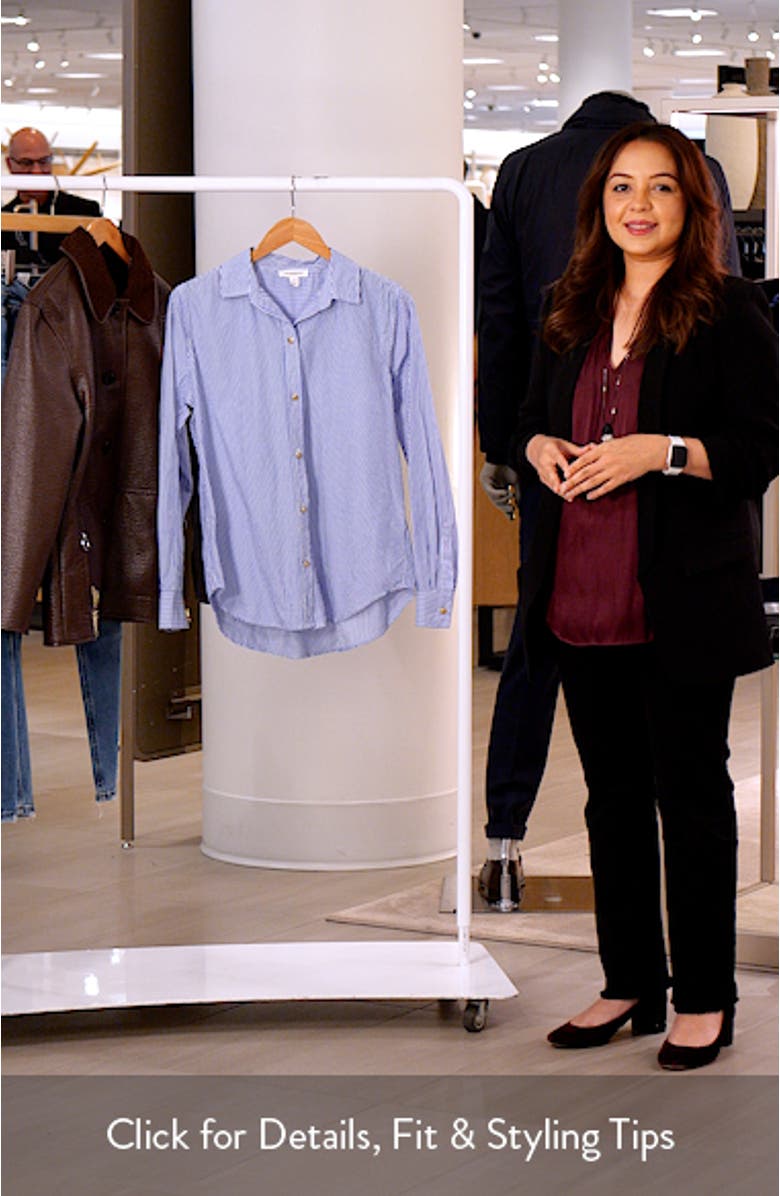 Bentley Stripe Long Sleeve Cotton Button-Up Shirt, sales video thumbnail