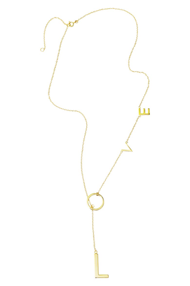 Love Lariat Necklace, Main, color, YELLOW/ GOLD