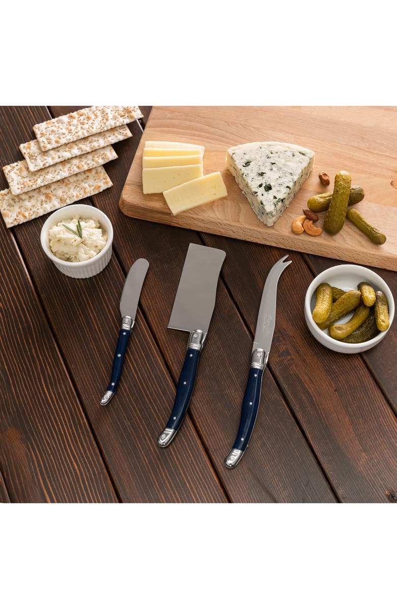 FRENCH HOME Laguiole 3-Piece Cheese Knife Set, Alternate, color, Navy