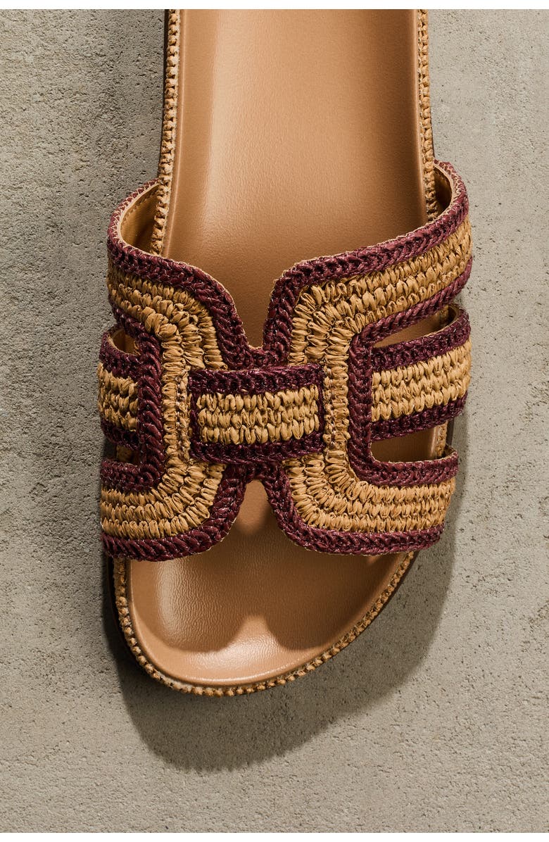 H&M Braided straw sandals, Alternate, color, Beige/Pink