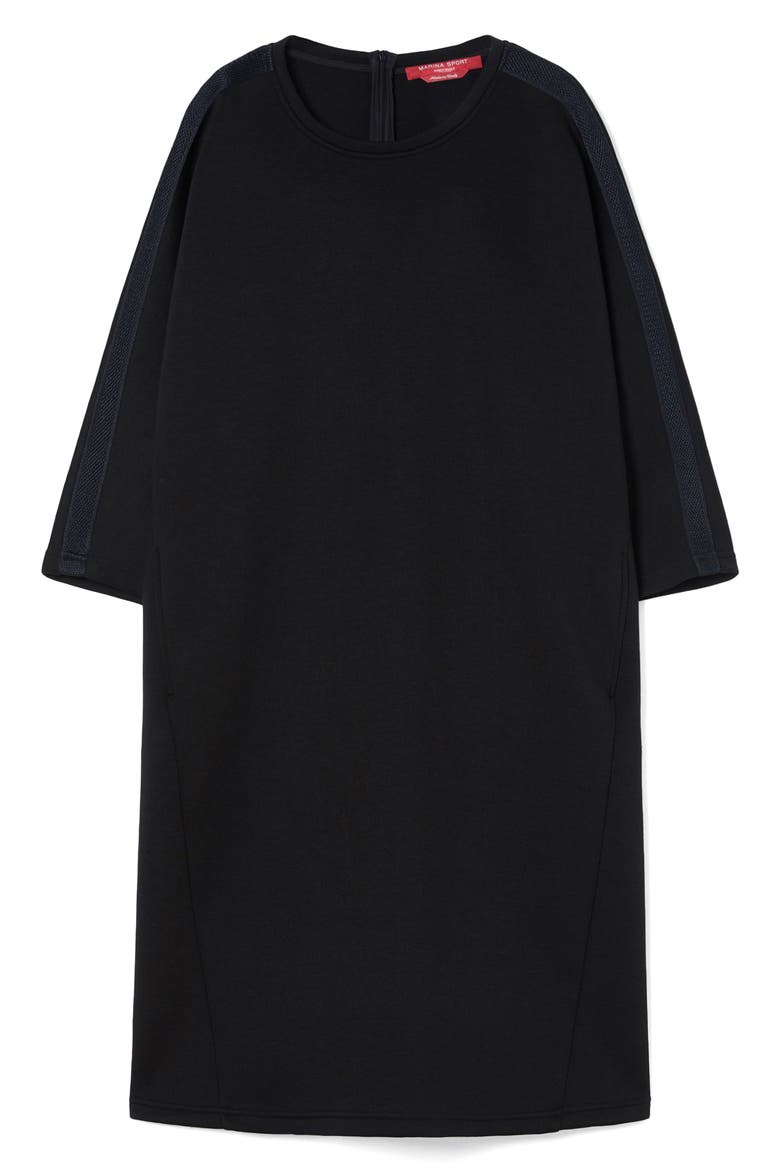 Martin Mesh Detail Scuba Jersey Dress, Alternate, color, BLACK