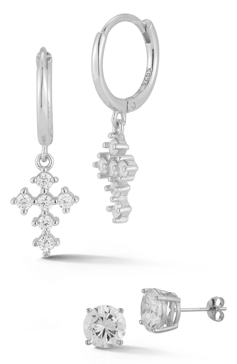 GLAZE JEWELRY Set Of 2 Cubic Zirconia Earrings, Main, color, 