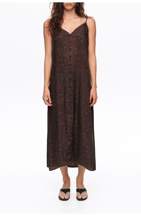 Floral Strap Midi Dress