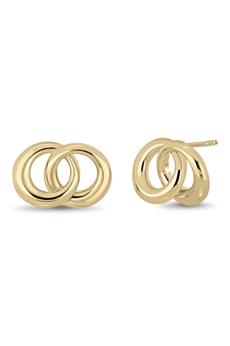 14k Gold Double Circle Stud Earrings, Main, color, 14K YELLOW GOLD
