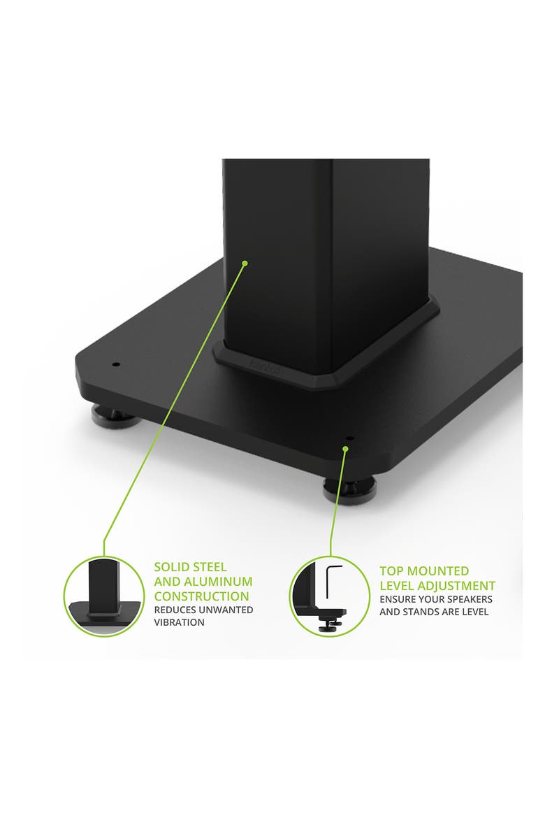 SX22 22" Tall Fillable Speaker Stands with Isolation Feet - Pair, Alternate, color, Black