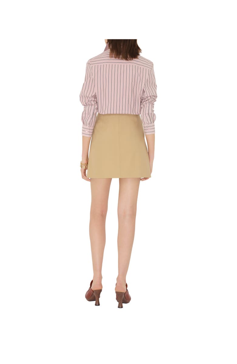 Burberry Bonded Gabardine Trench Mini Skirt, Alternate, color, Flax
