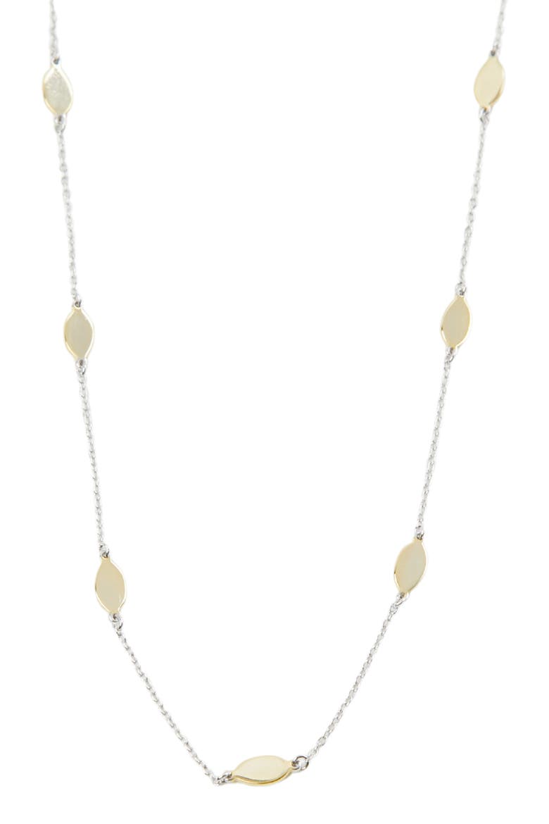 Organic-Shape Station Necklace, Main, color, GOLD/ SILVER