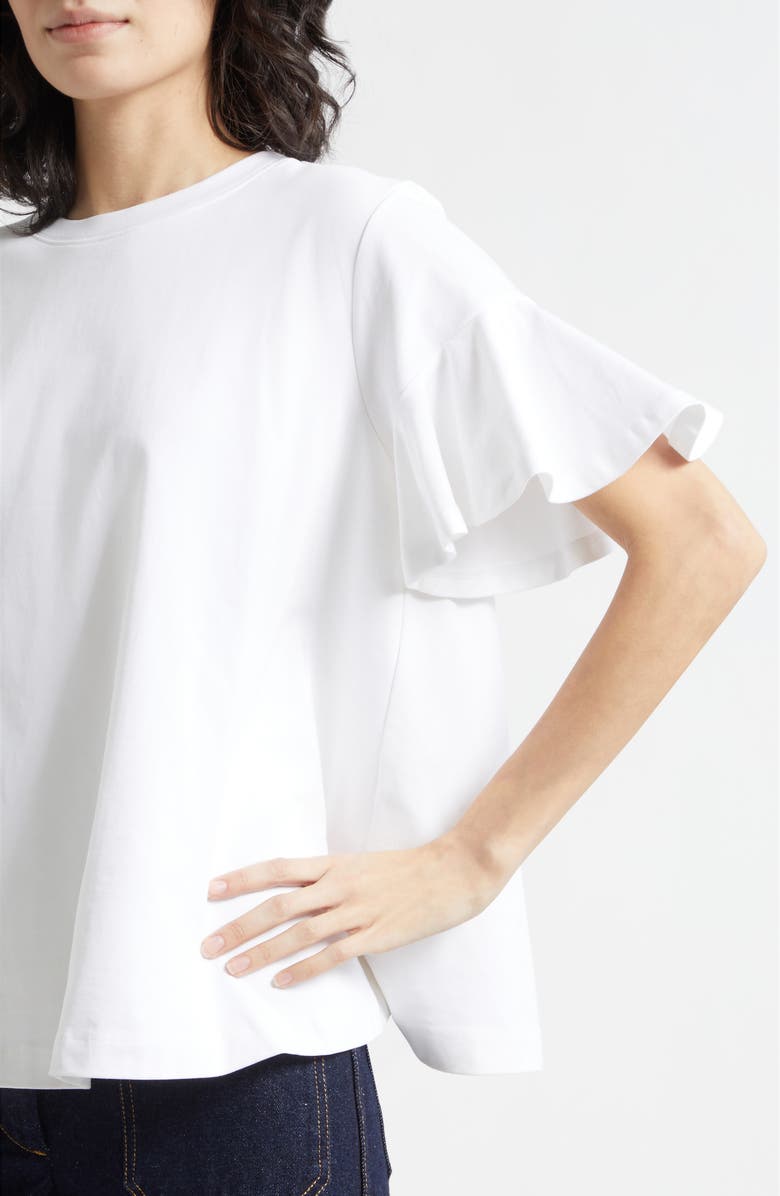 Cinq à Sept Jane Ruffle Sleeve T-Shirt, Alternate, color, White