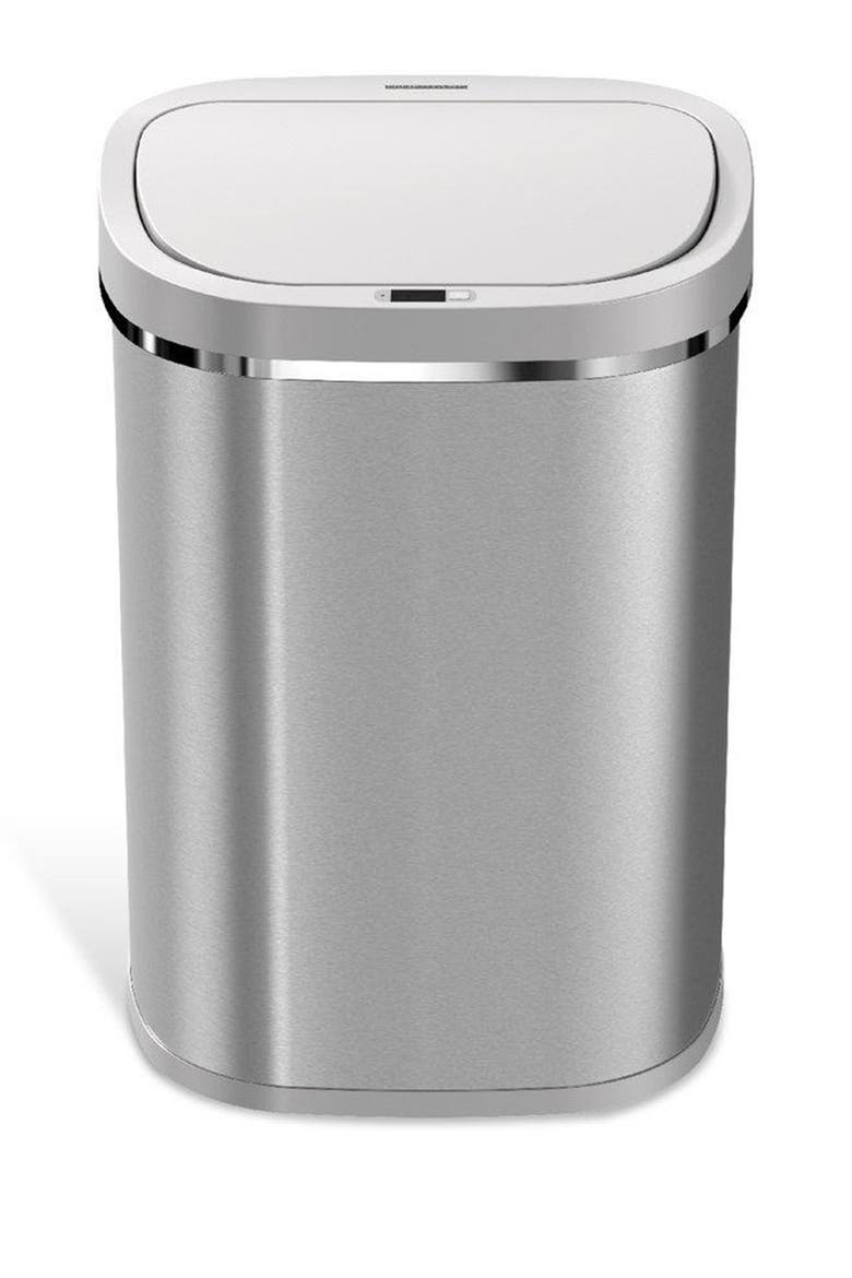 80L Silver Motion Sensor Trash Can, Main, color, SILVER BLACK