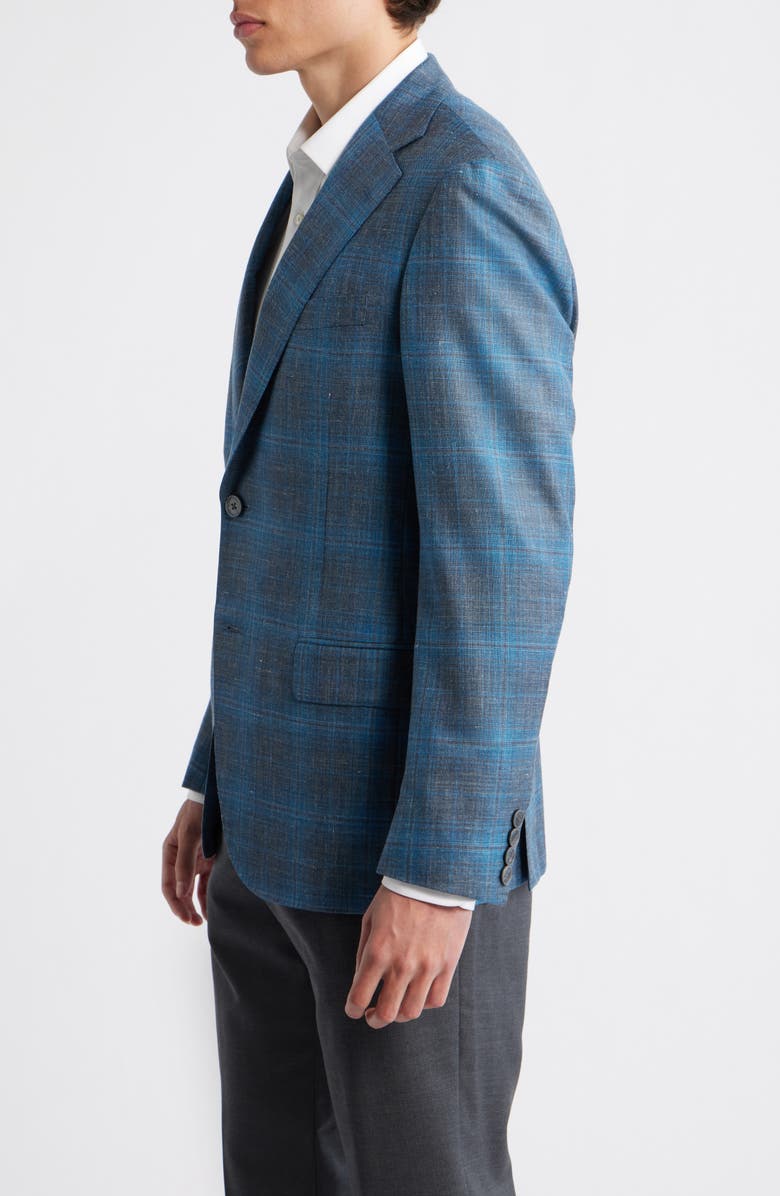 Heritage Gold Teal & Blue Slub Wool Blend Sport Coat, Alternate, color, Teal