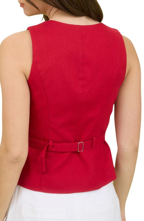 Blu Pepper Scoop Neck Button Front Vest In Red