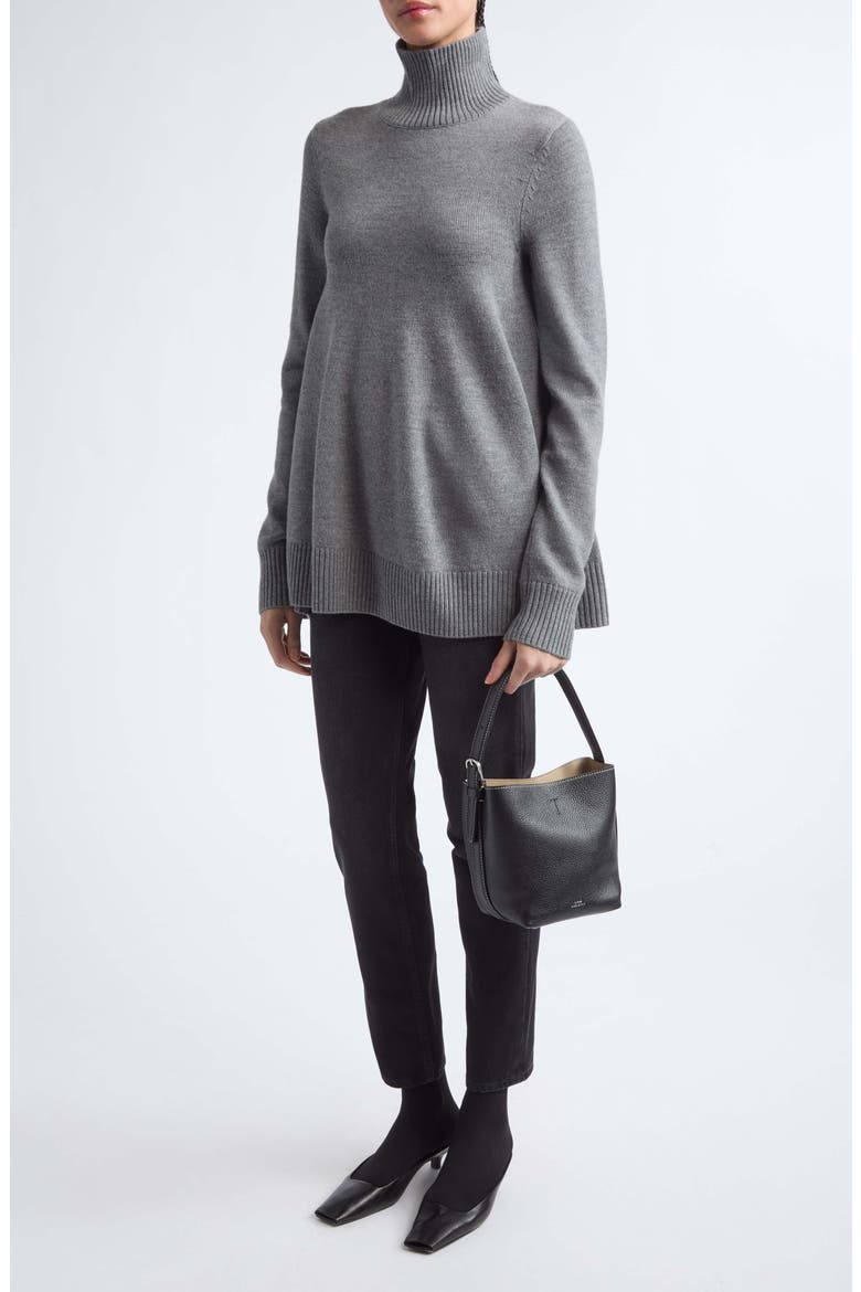 Wool Blend Turtleneck Sweater, Alternate, color, GREY MELANGE