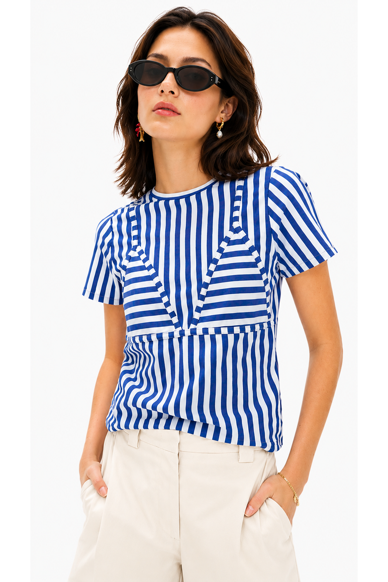 Kini Striped T-Shirt, Alternate, color, Blue Stripe