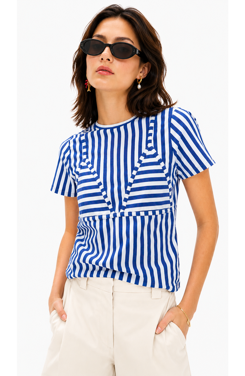 SIMONMILLER Kini Striped T-shirt, Alternate, color, Blue Stripe