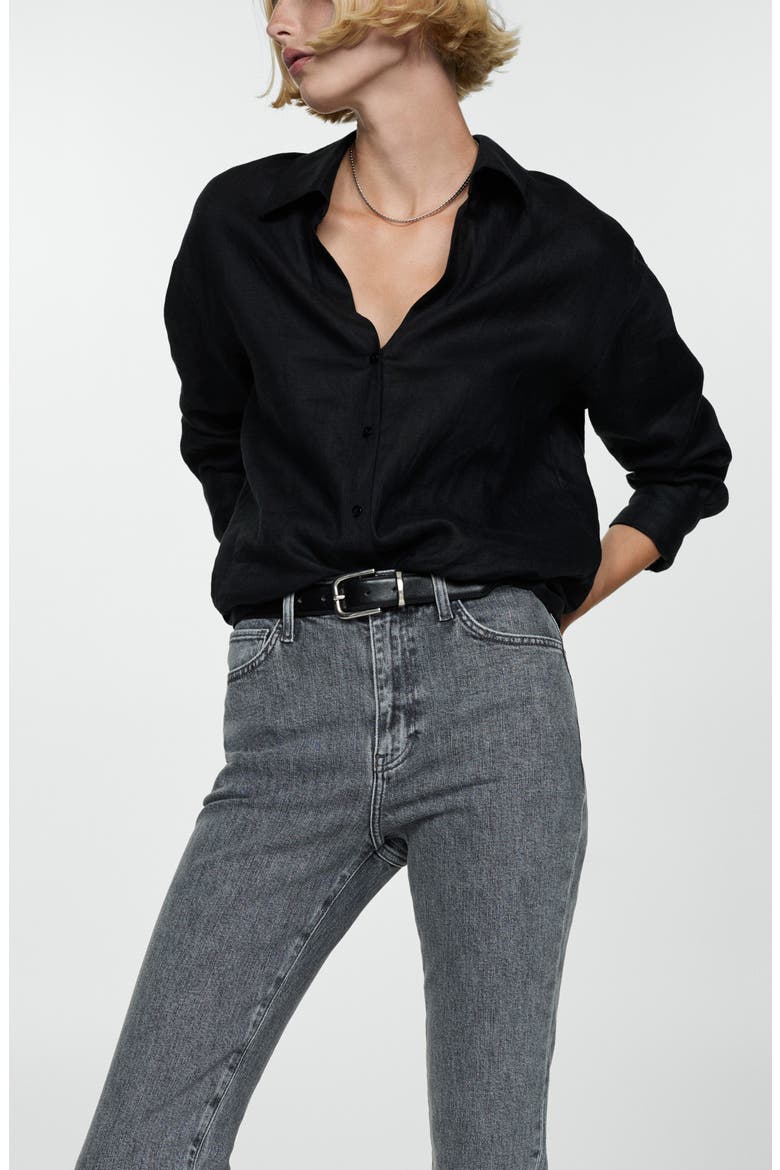 Claudia Waxed Crop Slim Fit Jeans, Alternate, color, OPEN GREY
