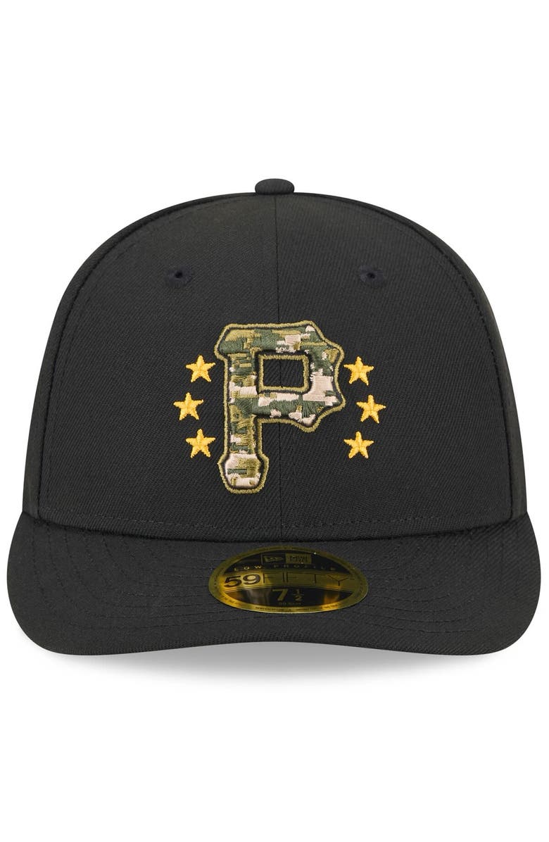 New Era Men's New Era Black Pittsburgh Pirates 2024 Armed Forces Day Low Profile 59FIFTY Fitted Hat, Alternate, color, Black
