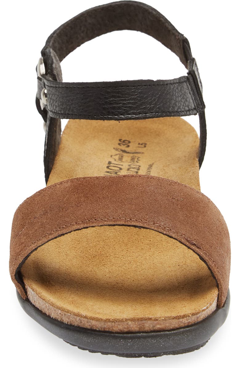Naot Sabrina Sandal, Alternate, color, Brown Suede/ Black Leather