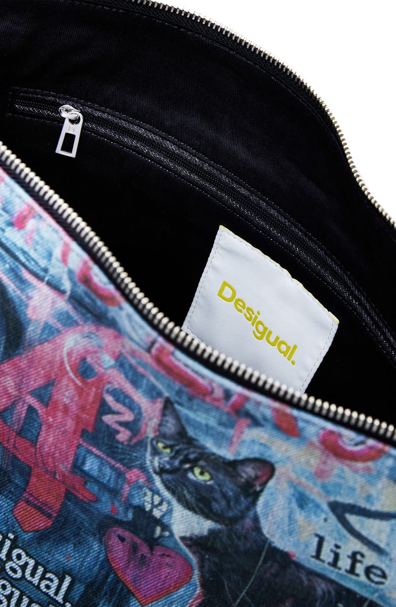 Desigual Denim Shoulder Bag, Alternate, color,