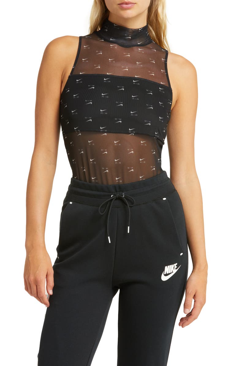 Nike Air Print Mock Neck Bodysuit, Main, color,