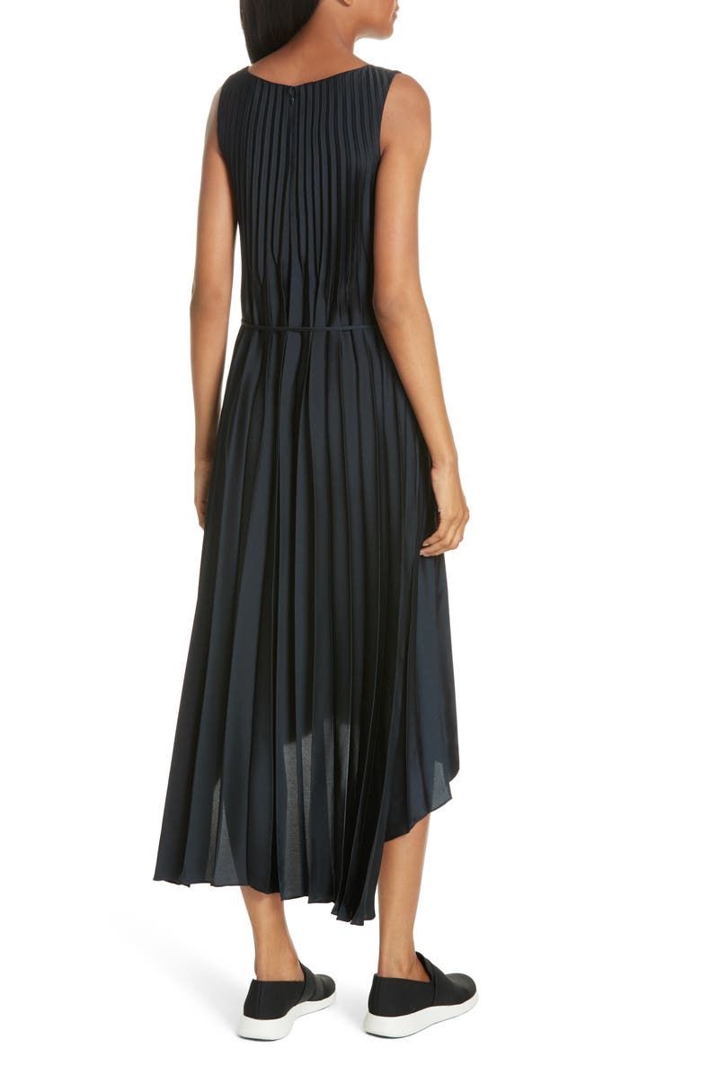 Vince Chevron Pleat Midi Dress, Alternate, color, 