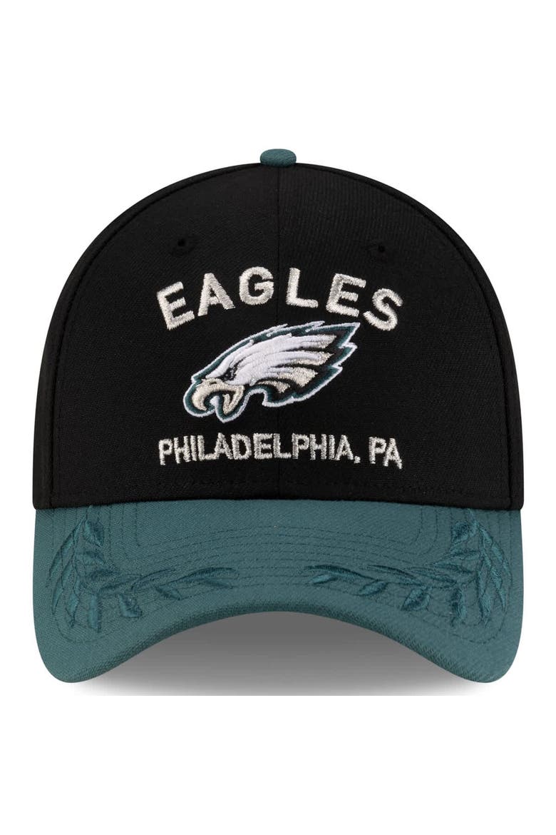 Men's New Era  Black/Midnight Green Philadelphia Eagles 2025 NFL Draft 39THIRTY Flex Hat, Alternate, color, Black