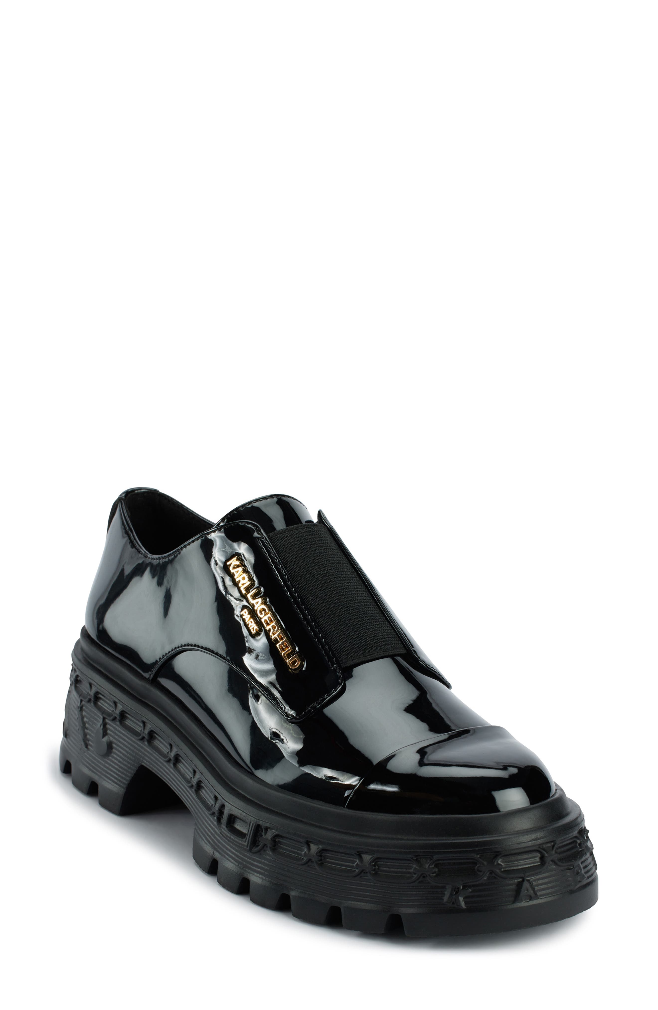 KARL LAGERFELD PARIS Lakely Lug Sole Loafer in Black 