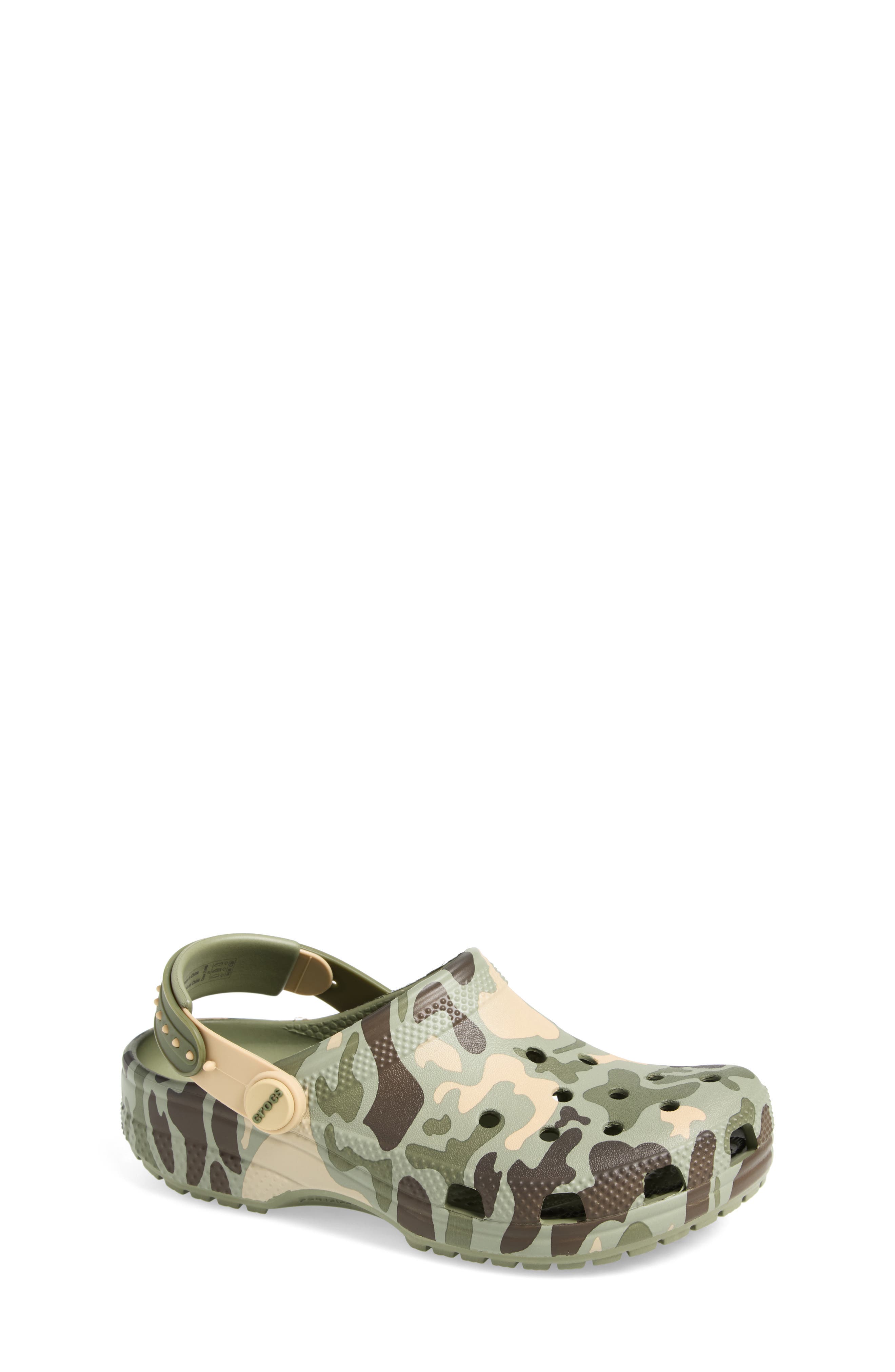 Kids' Classic Snap Back Strap Clog, Main, color, CARGO/ MULTI