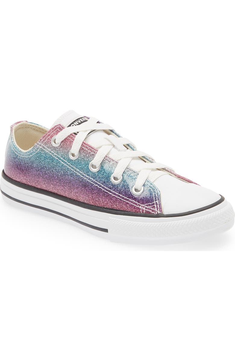 Converse Chuck Taylor<sup>®</sup> All Star<sup>®</sup> Ox Rainbow Glitter Sneaker, Main, color,