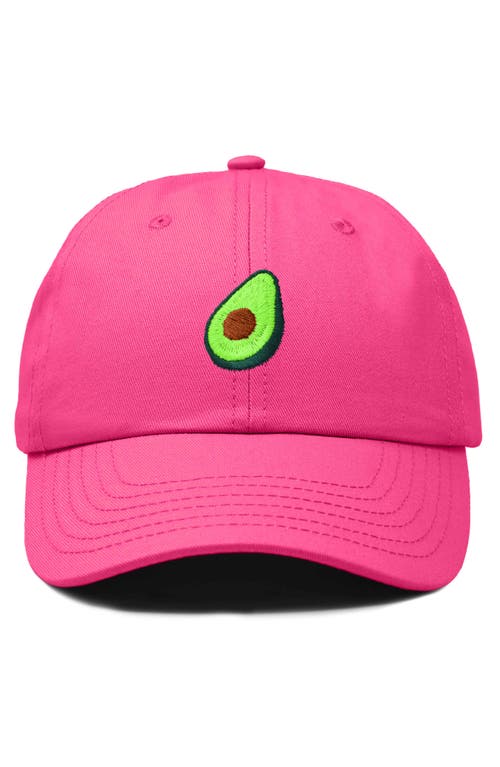 Dalix Avocado Embroidered Food Hat In Hot Pink