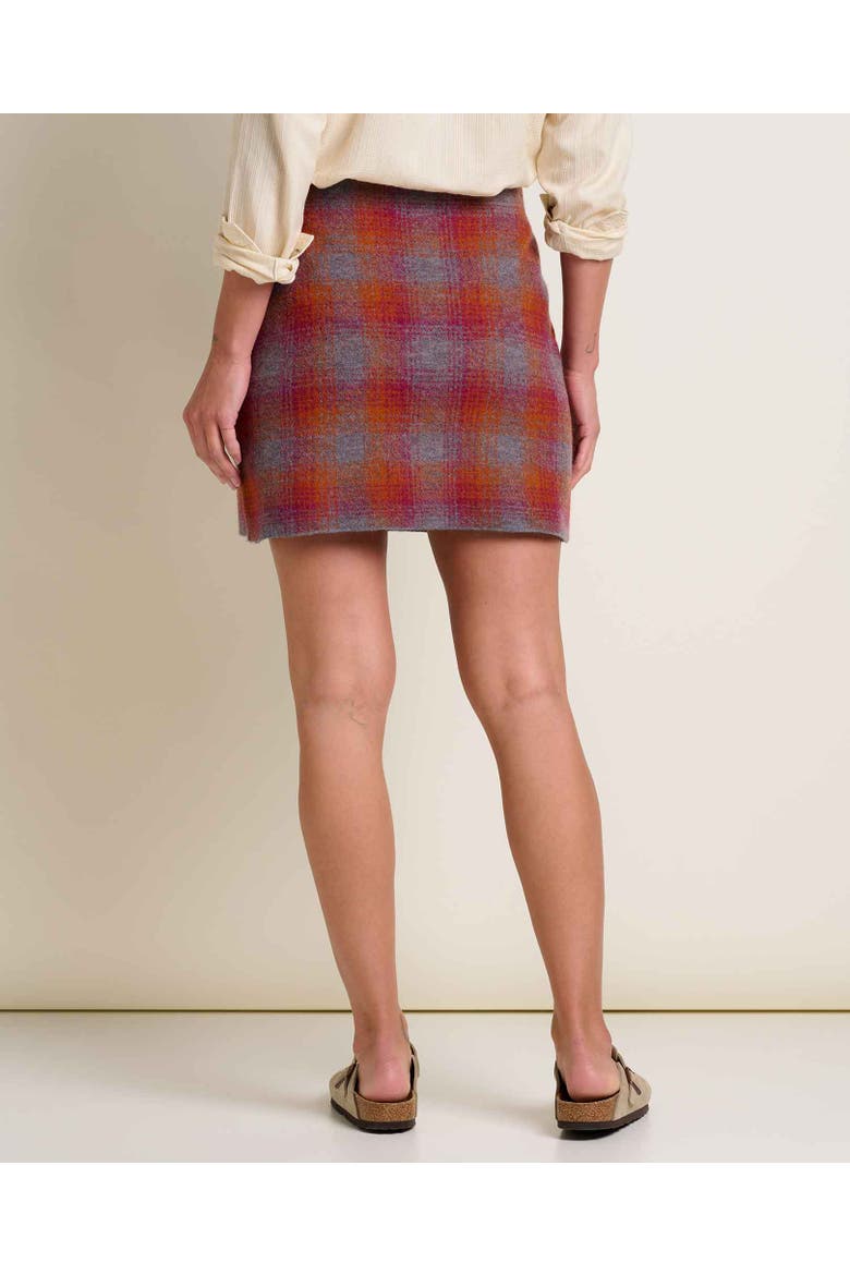 Merino Heartfelt Wrap Skirt, Alternate, color, Port Plaid