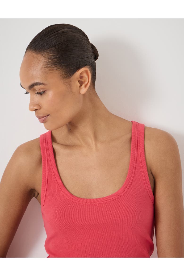 Scoop Neck Ribbed Vest, Alternate, color, Watermelon Red