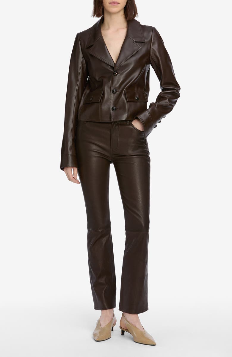 FRAME The Leather Reboot Crop Pants, Alternate, color, Truffle