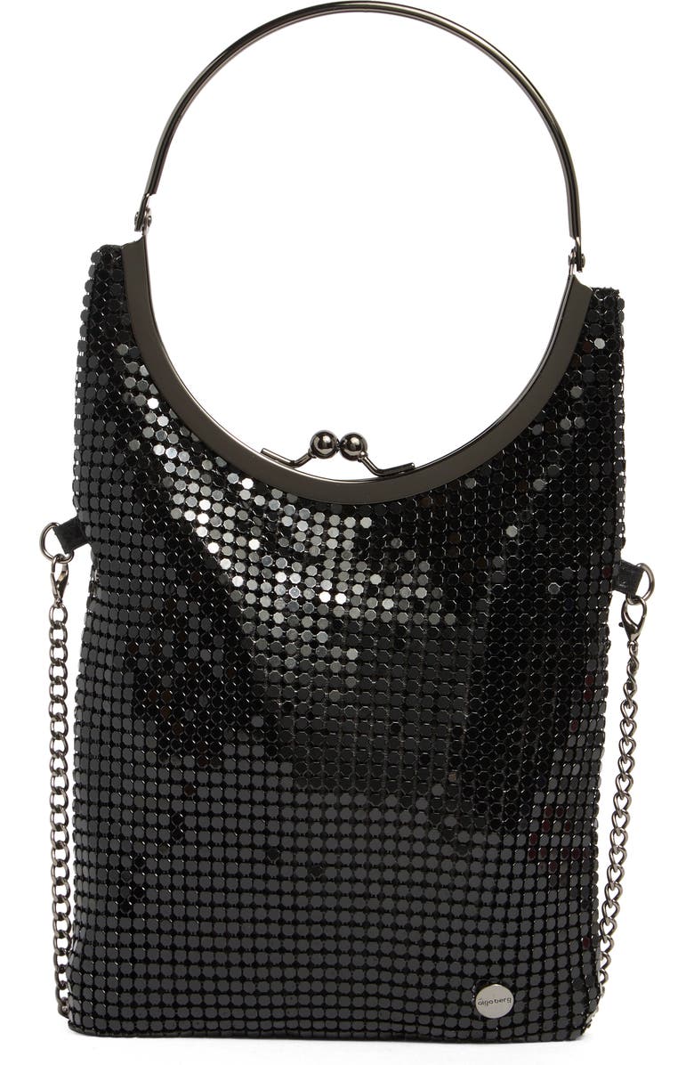 Olga Berg Gigi Mesh Frame Handle Clutch, Main, color,