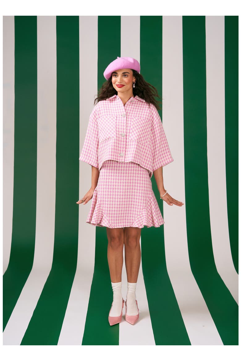 Tweed A-Line Minidress, Alternate, color, PINK/ NEW IVORY
