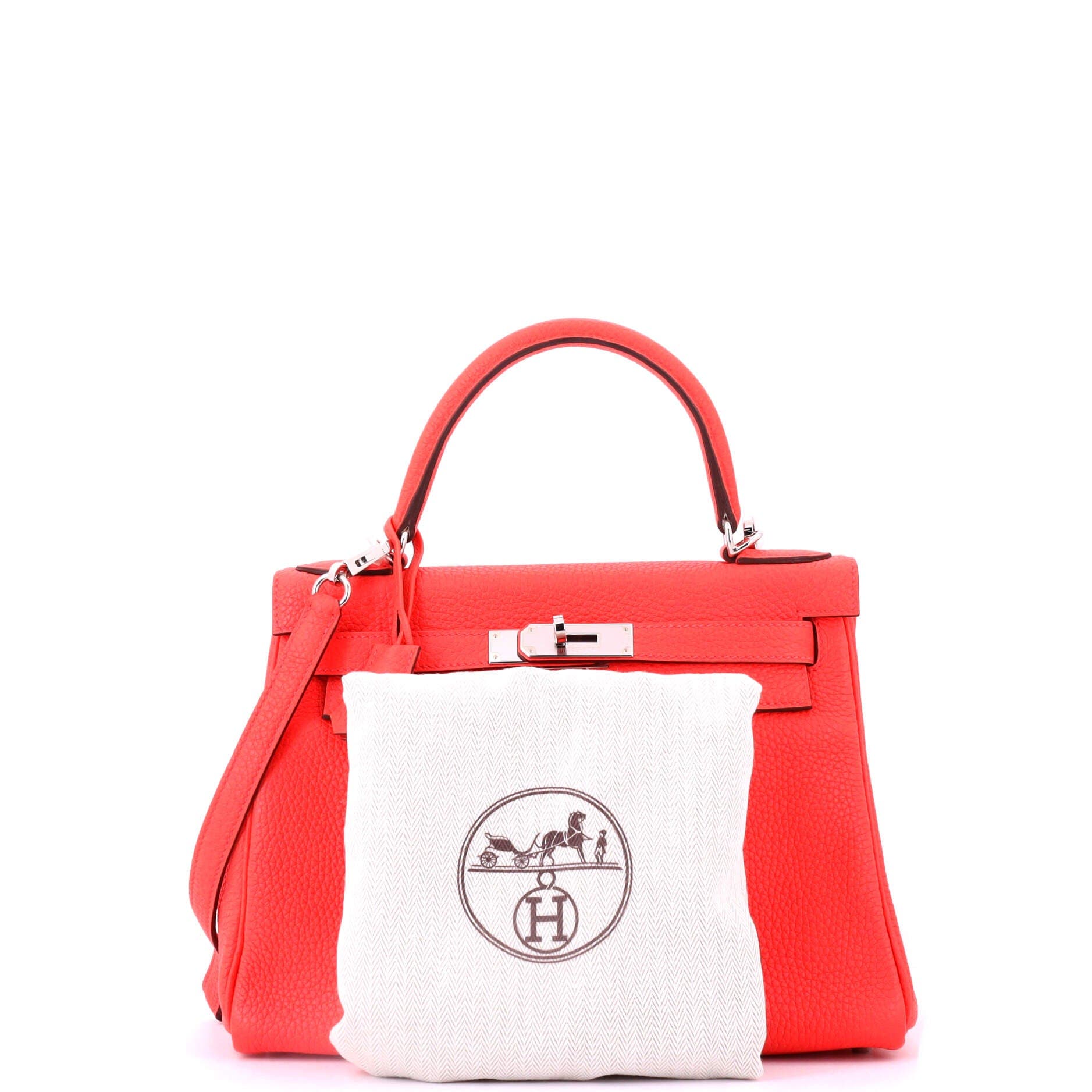 Pre-Owned Hermes Kelly Handbag Pink Clemence with Palladium Hardware 28, Alternate, color, Rose Texas