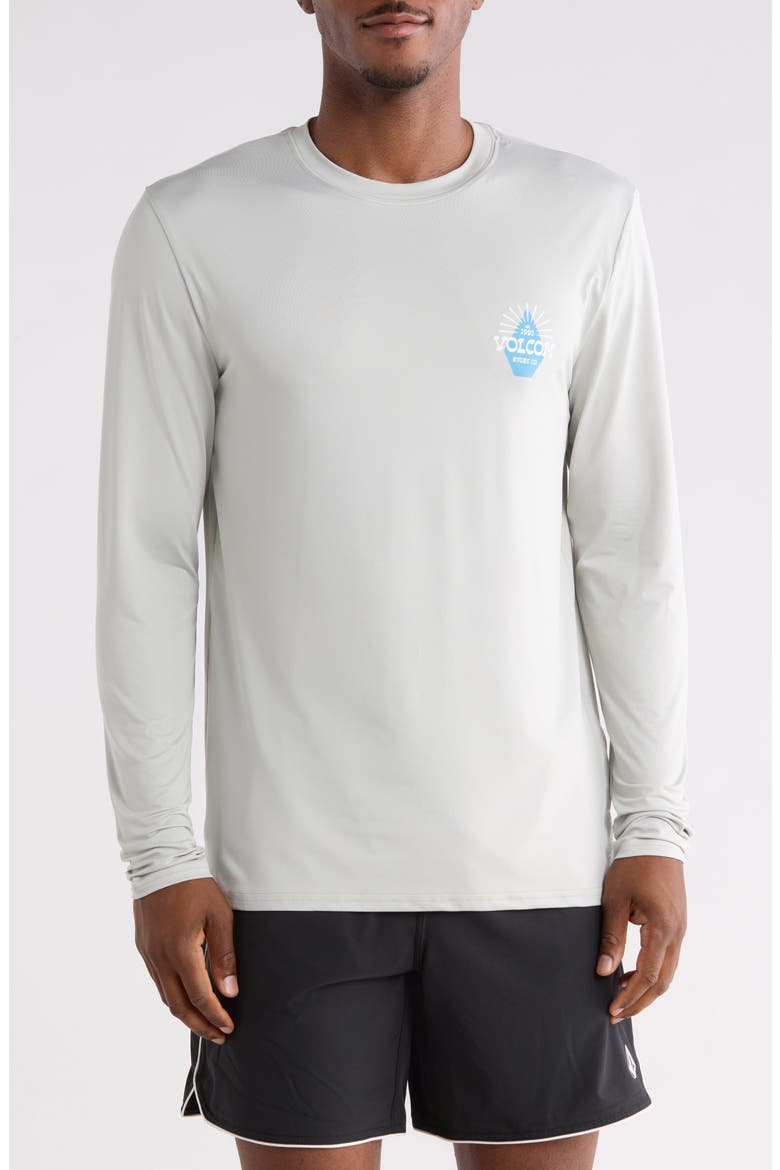 Crawdad Long Sleeve Rashguard, Main, color, STORM GREEN