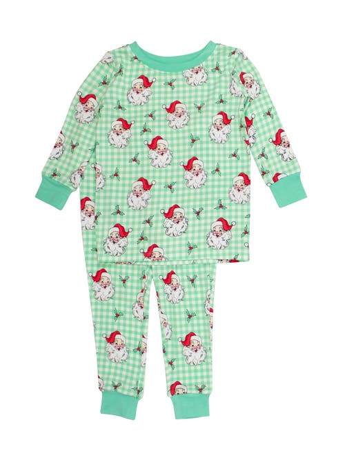 Rufflebutts Gender Inclusive Softsnooze Long Sleeve Pajama Set In Green