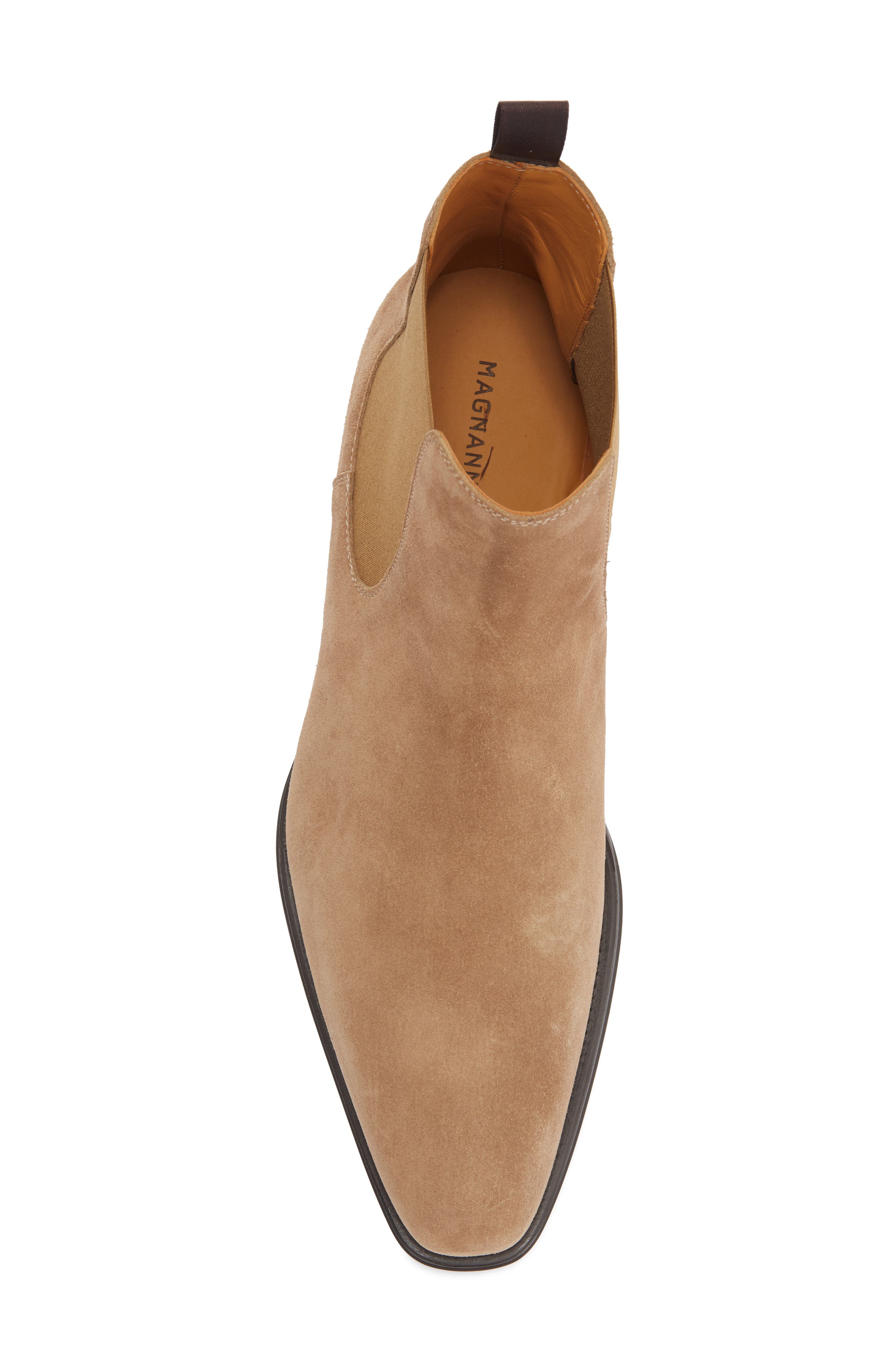 Magnanni Burlo Leather Chelsea Boot, Alternate, color, Castoro Suede