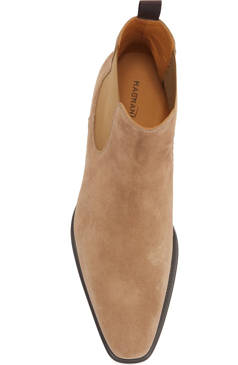 Magnanni Burlo Leather Chelsea Boot, Alternate, color, Castoro Suede