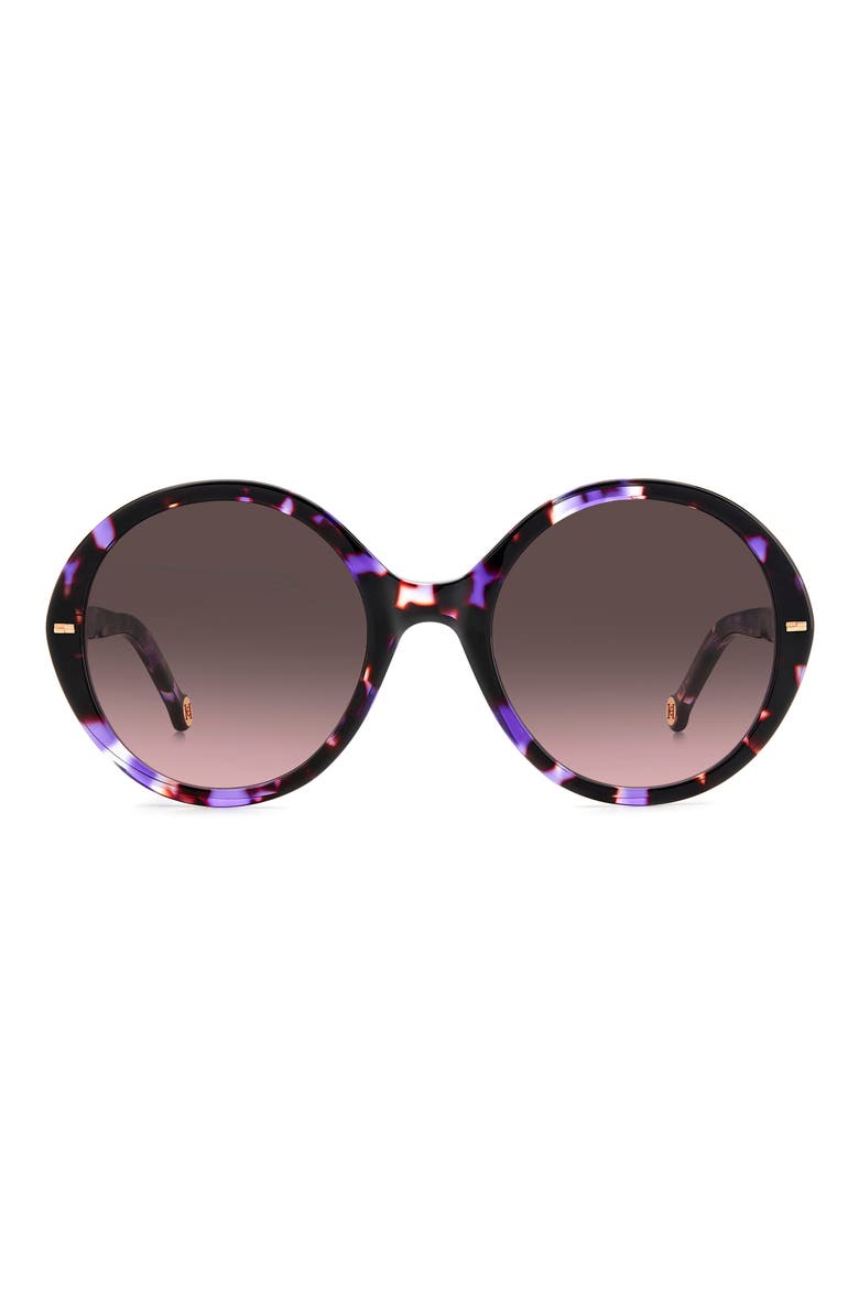 55mm Round Sunglasses, Main, color, PURPLE/BLACK/GREY SHADED