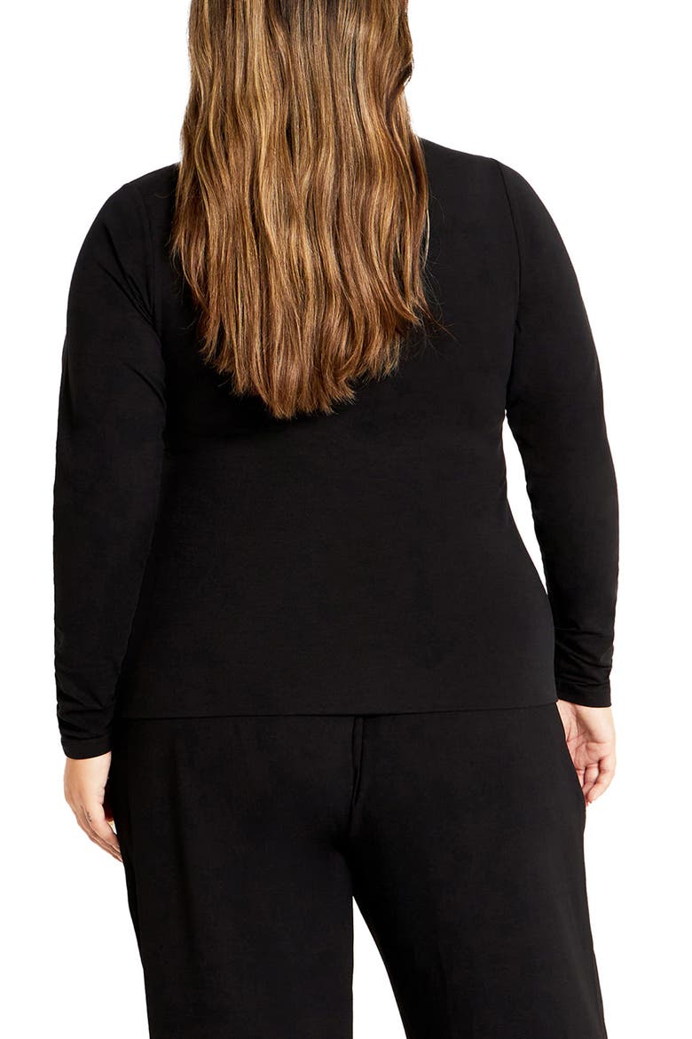 Liz Scoop Neck Jersey Top, Alternate, color, BLACK