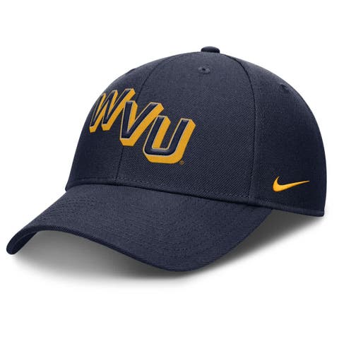 Men's Nike Navy West Virginia Mountaineers Slanted Primetime Rise Performance Adjustable Hat
