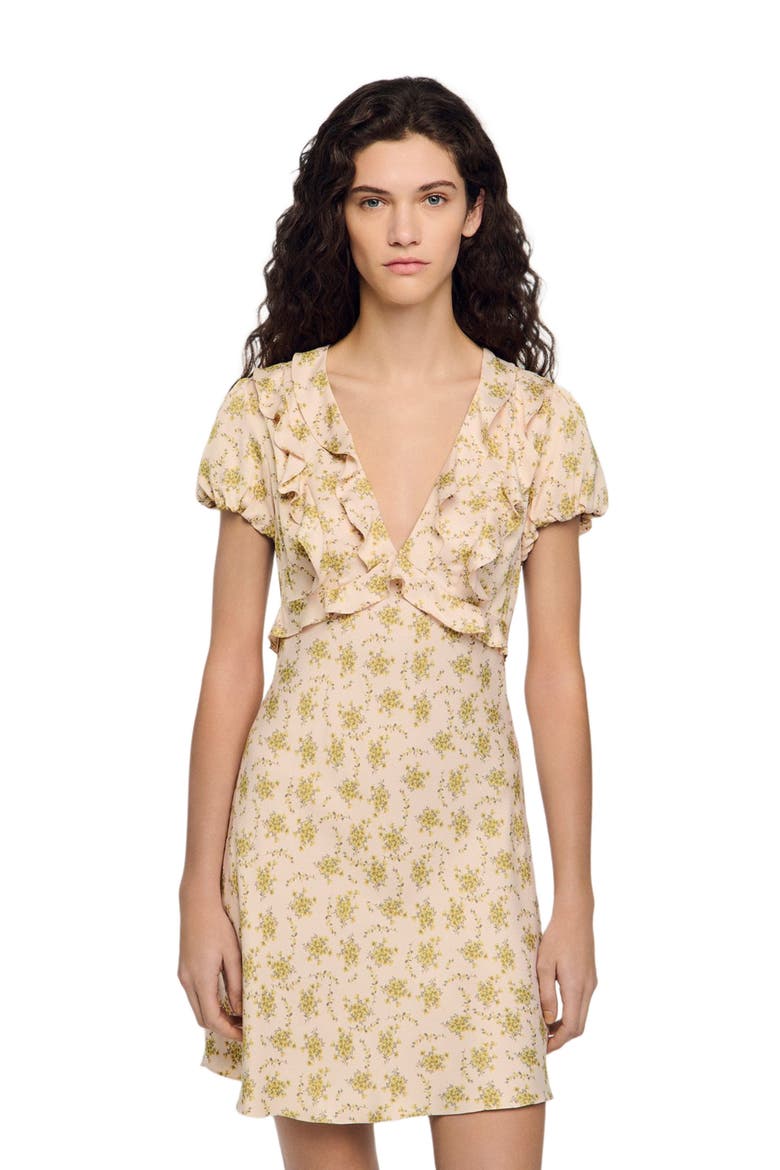 Floral print short dress, Alternate, color, Light pink