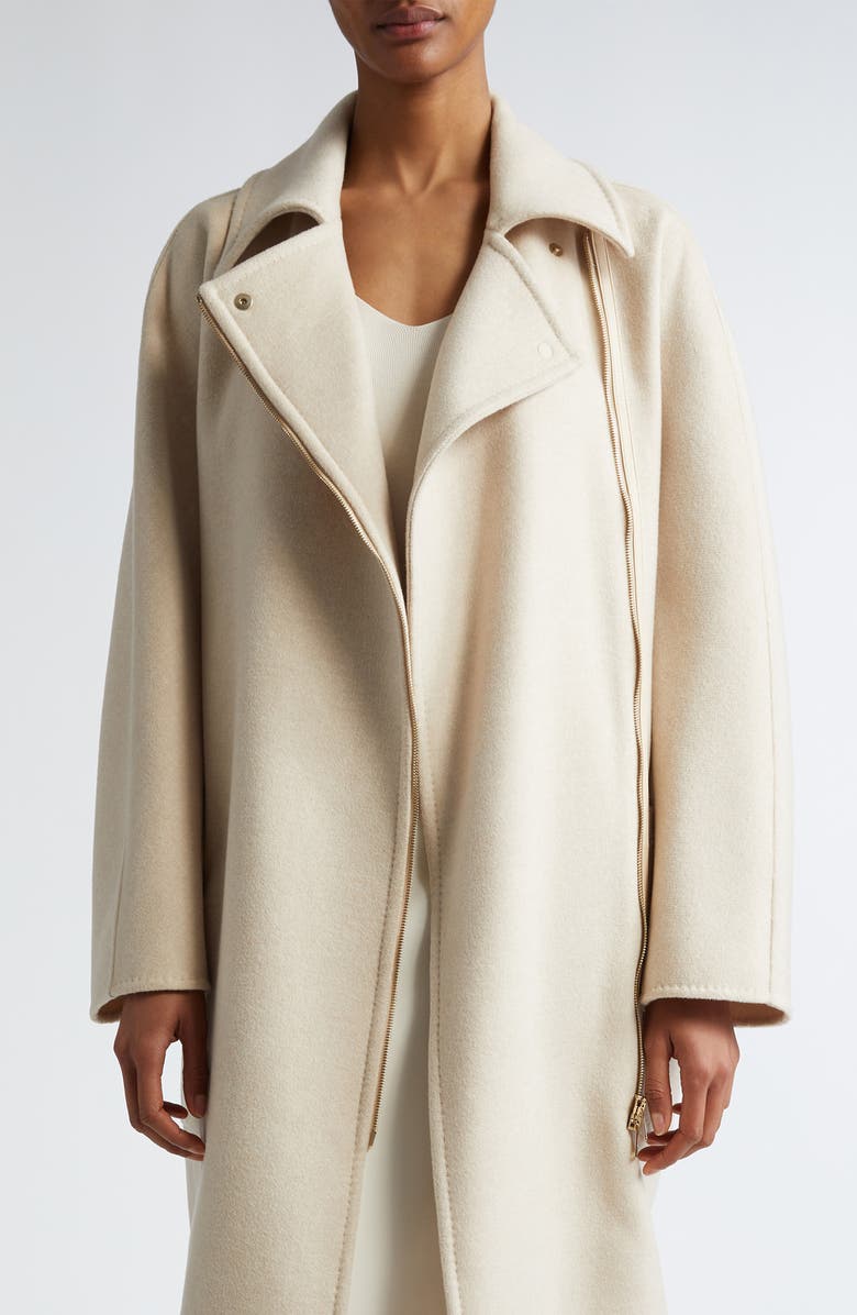 Max Mara Agosto Double Breasted Virgin Wool Coat, Main, color, Beige