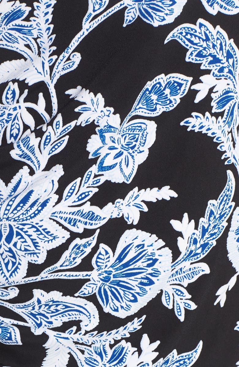 Vince Camuto Woodblock Floral Side Ruched Body-Con Dress, Alternate, color,