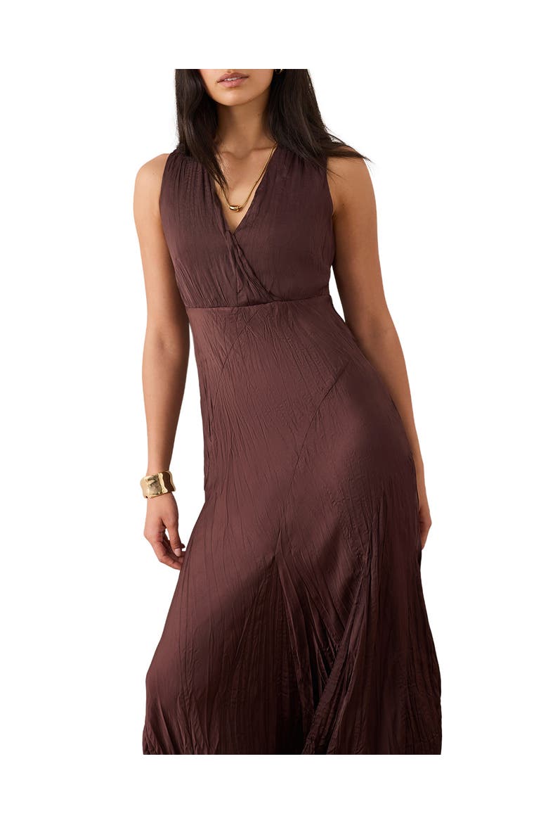 Crinkle Maxi Dress, Alternate, color, Burgundy