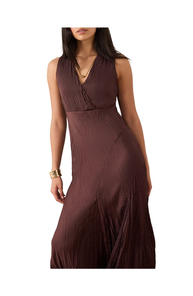 MINT VELVET Crinkle Maxi Dress, Alternate, color, Burgundy