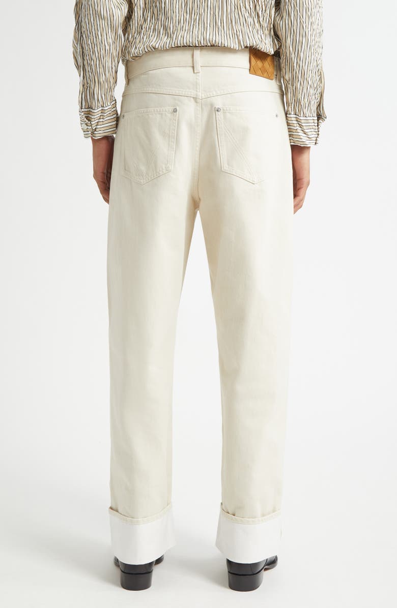 Bottega Veneta Turned Up Straight Leg Jeans, Alternate, color, 9247 Pale Meringue