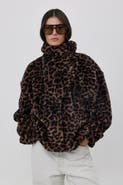 Gottex Beach Life The Leopard Fleece Button-Up Cozy Coat